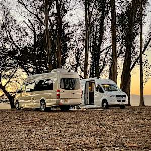 Our spot in the grove with our friends.