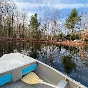 Rustic Pine Cabin on the Pond