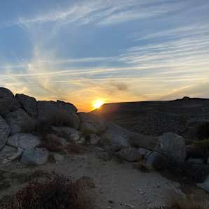 Sunset from our campsite. We never expected this.