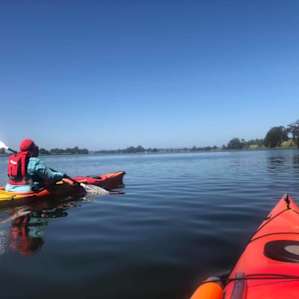 Paddling towards Grafton from the site.
