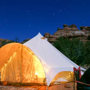 Camp at night