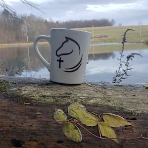 Coffee by the pond, which happens to be in front of the cabin, just walk the path down the hill!