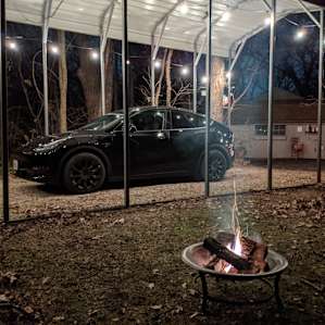 I get to show off my car, and you get a view of the campsite. Win/win 😂