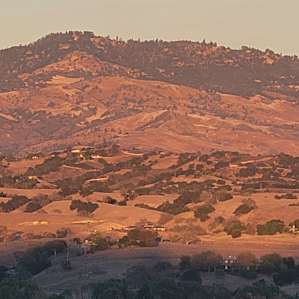 Beautiful rolling hills at sunset.