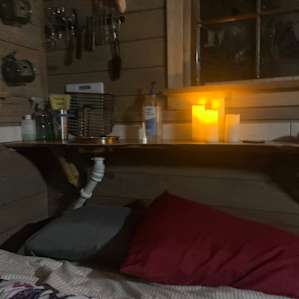 Inside at night! Cozy candles