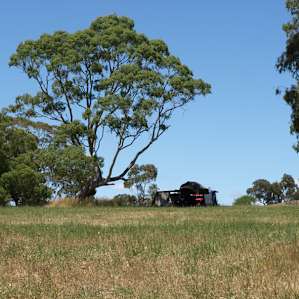 off grid campsite in a large paddock
