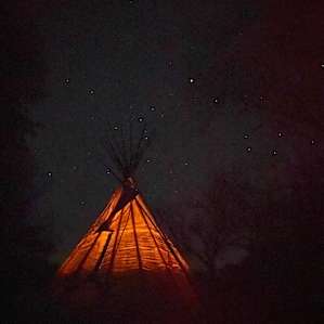 View of the Tipi from the fire pit
