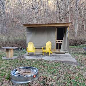 Outback Shelter with tarp/curtains down.