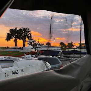 Sunset from the van