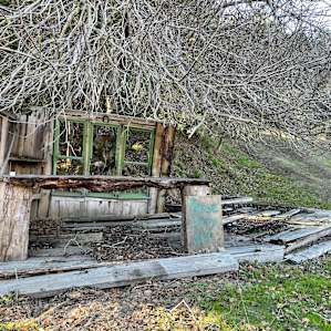 The remains of an old cafe