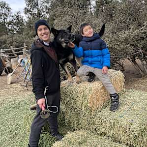 Guinness posing with us for a picture.
