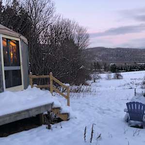 The yurt stayed nice and toasty during a FREEZING weekend - it was paradise.