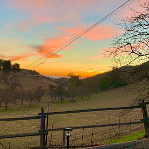 Sunrise view from the front door.
