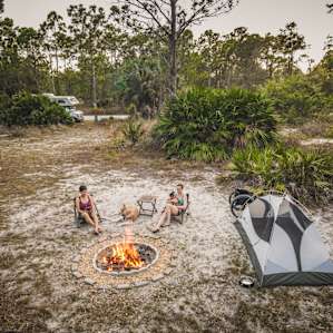 The campsite is small and intimate