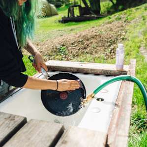An amazing sink near camp to do dishes!