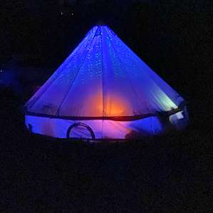 Our mood lit tent