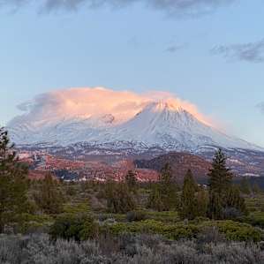 Mount Shasta from what we saw as the sun went down