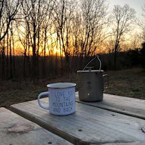 Morning coffee as the sun rises.