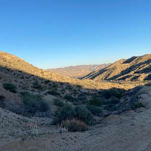 Tent camping in a quiet canyon