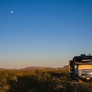 View from back edge of the site toward east as the moon was rising