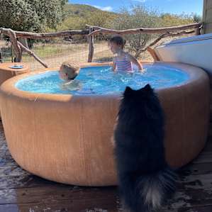 Kids enjoying the hot tub
