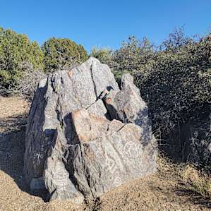 Petroglyphs at the campsite.
