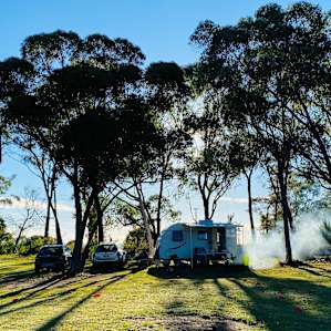 Caravan & campfire in