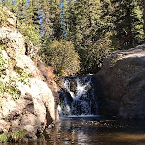 Jemez Falls, a short hike down to a steep climb is well worth it.