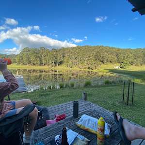 Sitting at the dam on sunset