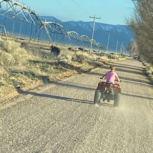 Abby leading us to our site!