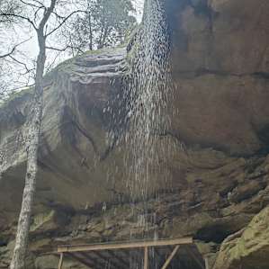 We slept right under this water fall