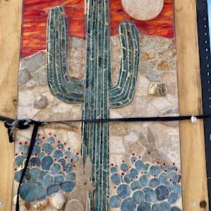 Beautiful desert scenes done in natural materials for 3D mosaics.