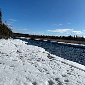 The river next to our campsite