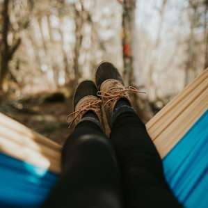 Hammocking in the evening surrounded by the most beautiful trees.