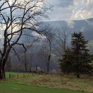 View from the fire pit after a storm
