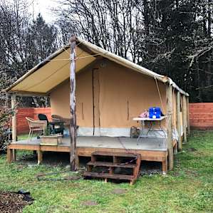 Front of glamping tent