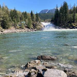 The falls from the beach, which was about a 250-300m walk down from the camp. (Go out, and left towards the yellow gate)