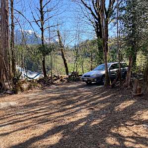 Plenty of space to put up a vehicle-based tent if that's your vibe. There is also space to turn around, you don't have to back in.