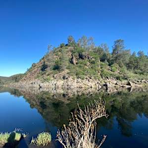 Nice reflection of the mountains when river is calm