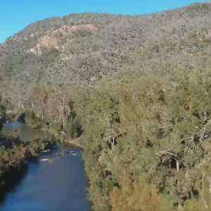 View up the river