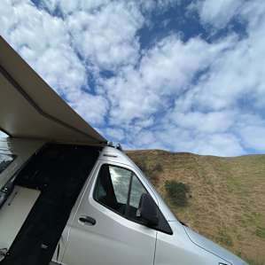 Camping with mountains view