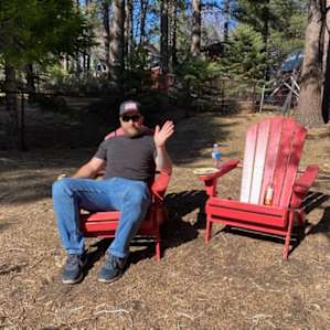 Cozy chairs in the back enjoying the day