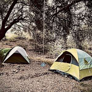 Early morning at the campsite, it’s very spacious, we could have fit at least 1 or 2 more tents.