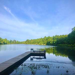 Baker’s pond and nice little dock. (Lots of fish jumping)
