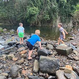 Creek fun with kids
