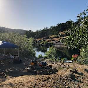 The site is on the river and comes with two large fire pits (we could not use due to fire danger) and a picnic table.