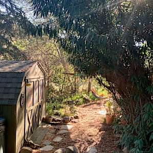 Part of the area behind the trailer