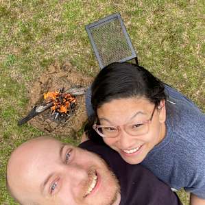 Simon and I, at our campfire.