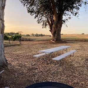 The site at dusk.