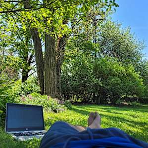 I felt like it's my own house, so sat anywhere I felt comfortable. It was a good work from home!